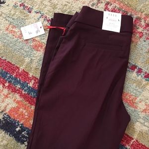 Burgundy slim leg pant
